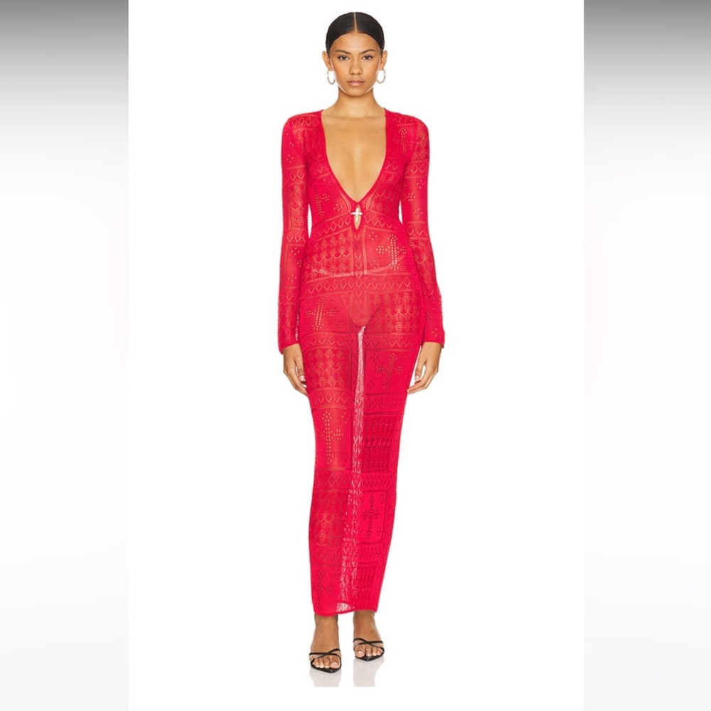 Estrel Maxi Dress in Red LOBA